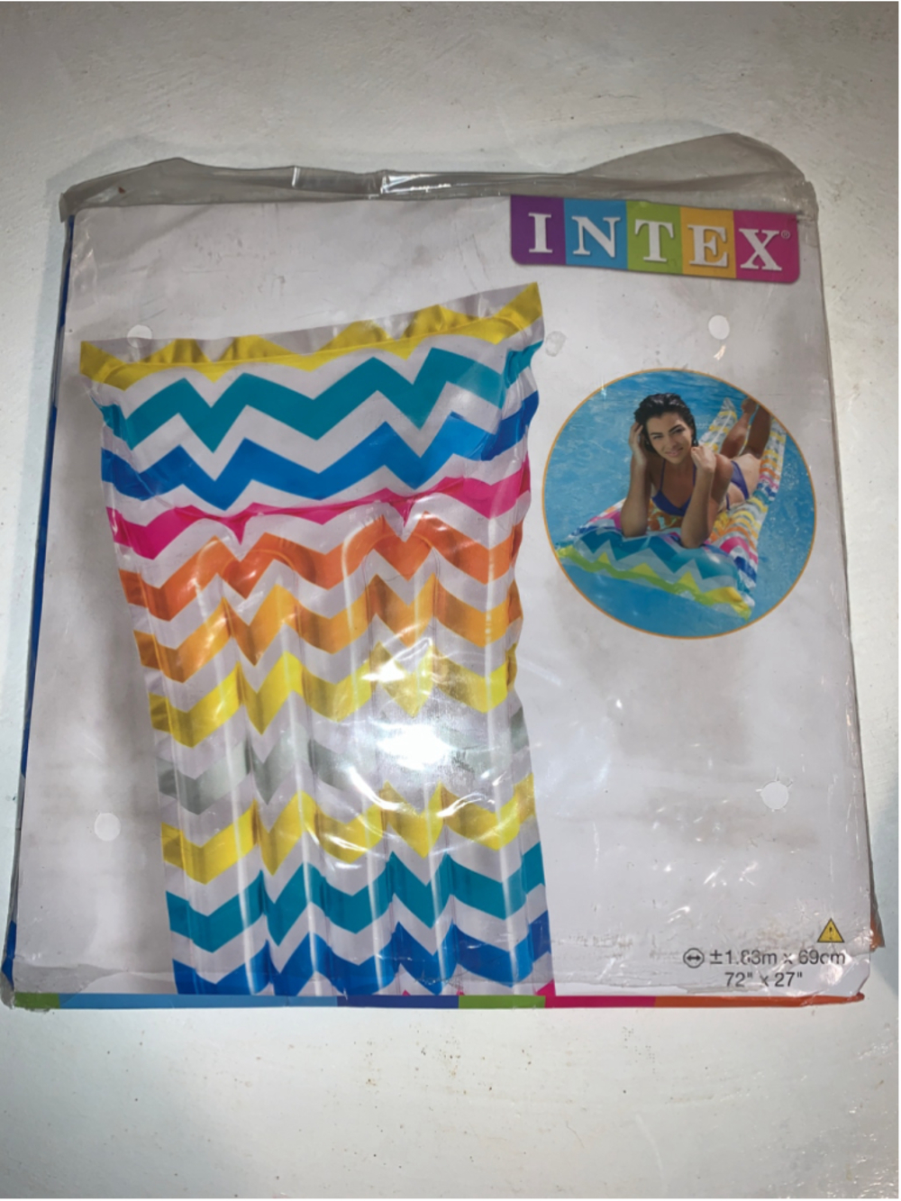 Intex Unisex Pool Float One Size Multi-color Chevron Pattern